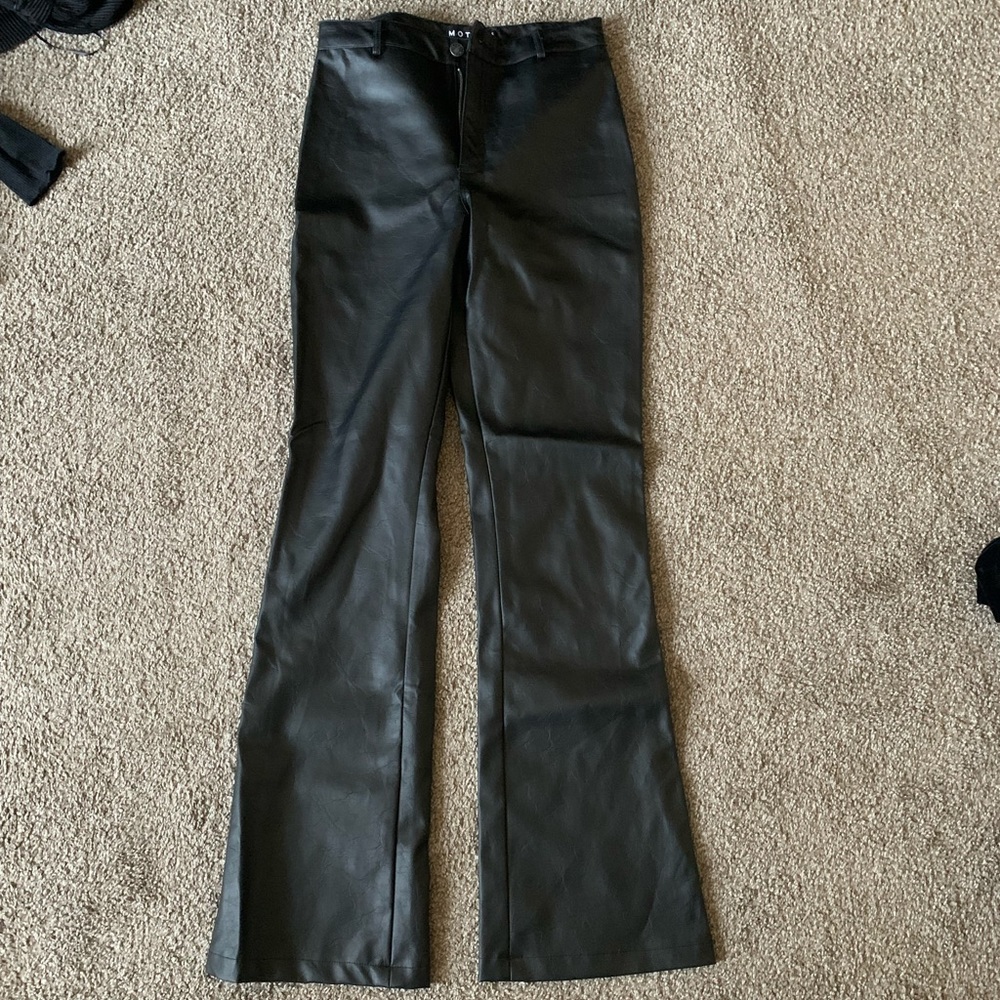 Brand new leather flare pants